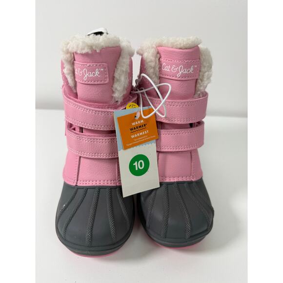 Cat & Jack Toddler Waterproof Snow Boots Pink  Size  10 - Picture 1 of 4
